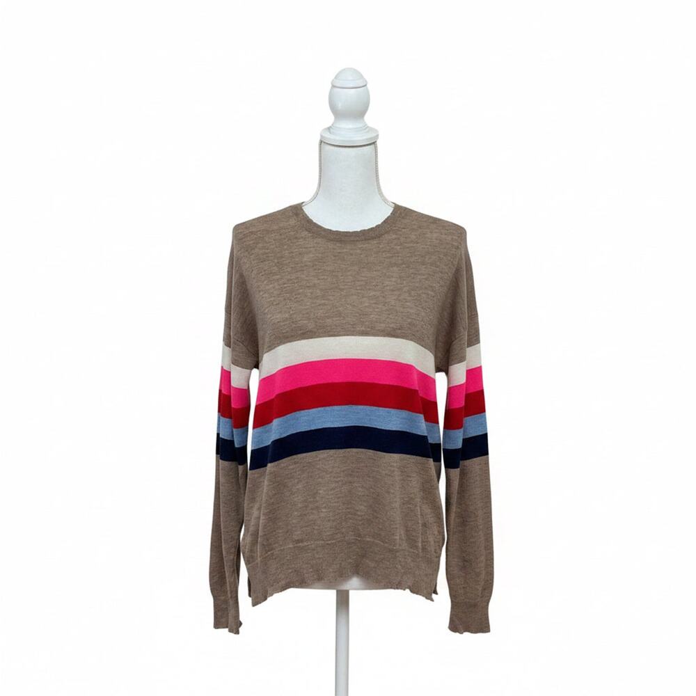 Sundry mocha stripe wool & cashmere sweater, size S